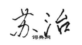 駱恆光蘇治行書個性簽名怎么寫