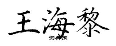 丁謙王海黎楷書個性簽名怎么寫