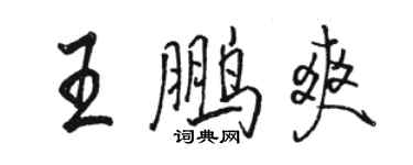 駱恆光王鵬爽行書個性簽名怎么寫