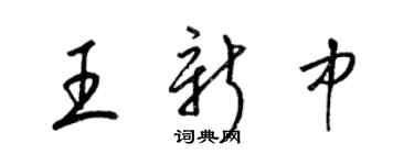 梁錦英王新中草書個性簽名怎么寫