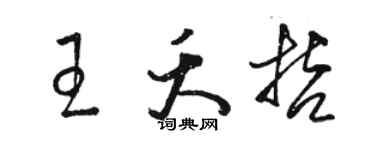 駱恆光王夭哲草書個性簽名怎么寫