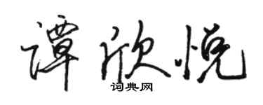 駱恆光譚欣悅行書個性簽名怎么寫