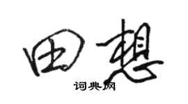駱恆光田想行書個性簽名怎么寫