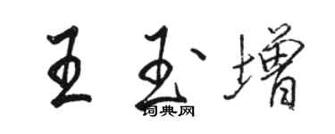 駱恆光王玉增行書個性簽名怎么寫