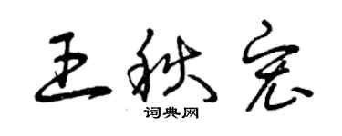 曾慶福王秋宏草書個性簽名怎么寫