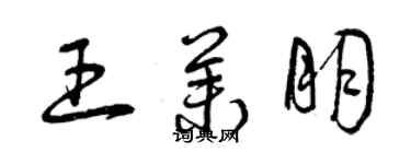 曾慶福王茉朋草書個性簽名怎么寫