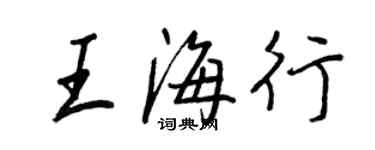 王正良王海行行書個性簽名怎么寫
