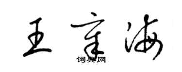 梁錦英王章海草書個性簽名怎么寫