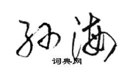 駱恆光孫海草書個性簽名怎么寫