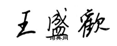 王正良王盛歡行書個性簽名怎么寫