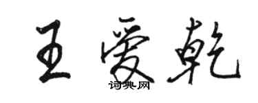 駱恆光王愛乾行書個性簽名怎么寫