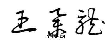 曾慶福王舉龍草書個性簽名怎么寫