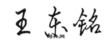 駱恆光王東銘行書個性簽名怎么寫