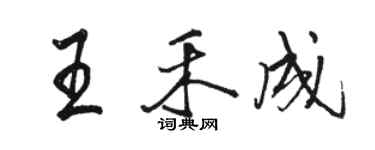 駱恆光王禾成行書個性簽名怎么寫