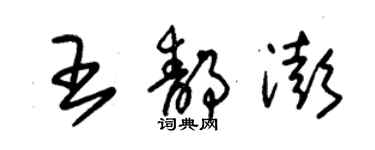 朱錫榮王靜澎草書個性簽名怎么寫