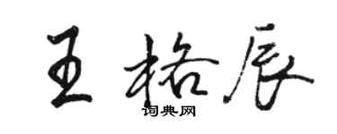 駱恆光王格辰行書個性簽名怎么寫