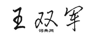 駱恆光王雙軍行書個性簽名怎么寫