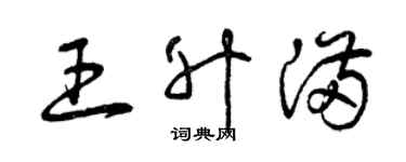 曾慶福王升滿草書個性簽名怎么寫