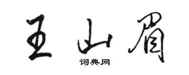 駱恆光王山眉行書個性簽名怎么寫