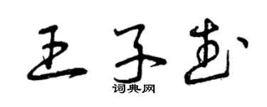 曾慶福王子武草書個性簽名怎么寫