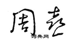 曾慶福周喜草書個性簽名怎么寫