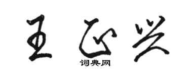 駱恆光王正興行書個性簽名怎么寫