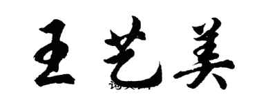 胡問遂王藝美行書個性簽名怎么寫