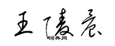 梁錦英王陵晨草書個性簽名怎么寫