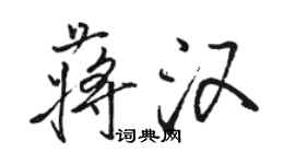 駱恆光蔣漢行書個性簽名怎么寫