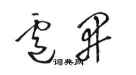 駱恆光盧開草書個性簽名怎么寫