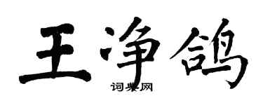翁闓運王淨鴿楷書個性簽名怎么寫