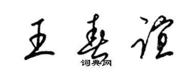 梁錦英王春誼草書個性簽名怎么寫