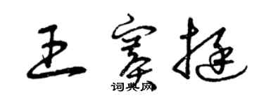 曾慶福王賽挺草書個性簽名怎么寫