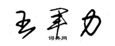 朱錫榮王軍力草書個性簽名怎么寫