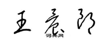 梁錦英王晨朗草書個性簽名怎么寫