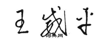 駱恆光王威平草書個性簽名怎么寫