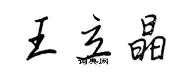 王正良王立晶行書個性簽名怎么寫