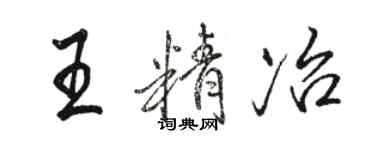 駱恆光王精冶行書個性簽名怎么寫