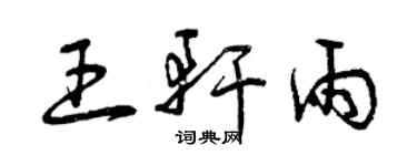 曾慶福王軒雨草書個性簽名怎么寫