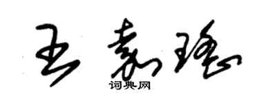 朱錫榮王嘉瑤草書個性簽名怎么寫