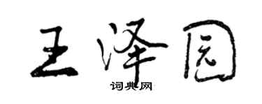 曾慶福王澤園行書個性簽名怎么寫
