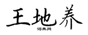 丁謙王地養楷書個性簽名怎么寫