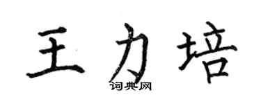 何伯昌王力培楷書個性簽名怎么寫