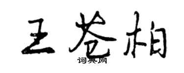 曾慶福王蒼柏行書個性簽名怎么寫