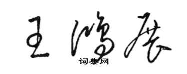 駱恆光王鴻展草書個性簽名怎么寫