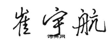 駱恆光崔宇航行書個性簽名怎么寫