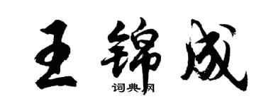 胡問遂王錦成行書個性簽名怎么寫