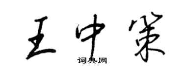 王正良王中策行書個性簽名怎么寫