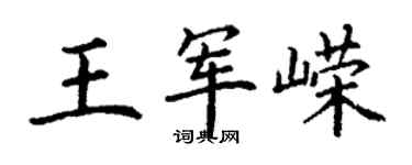 丁謙王軍嶸楷書個性簽名怎么寫