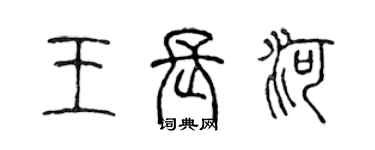 陳聲遠王長河篆書個性簽名怎么寫